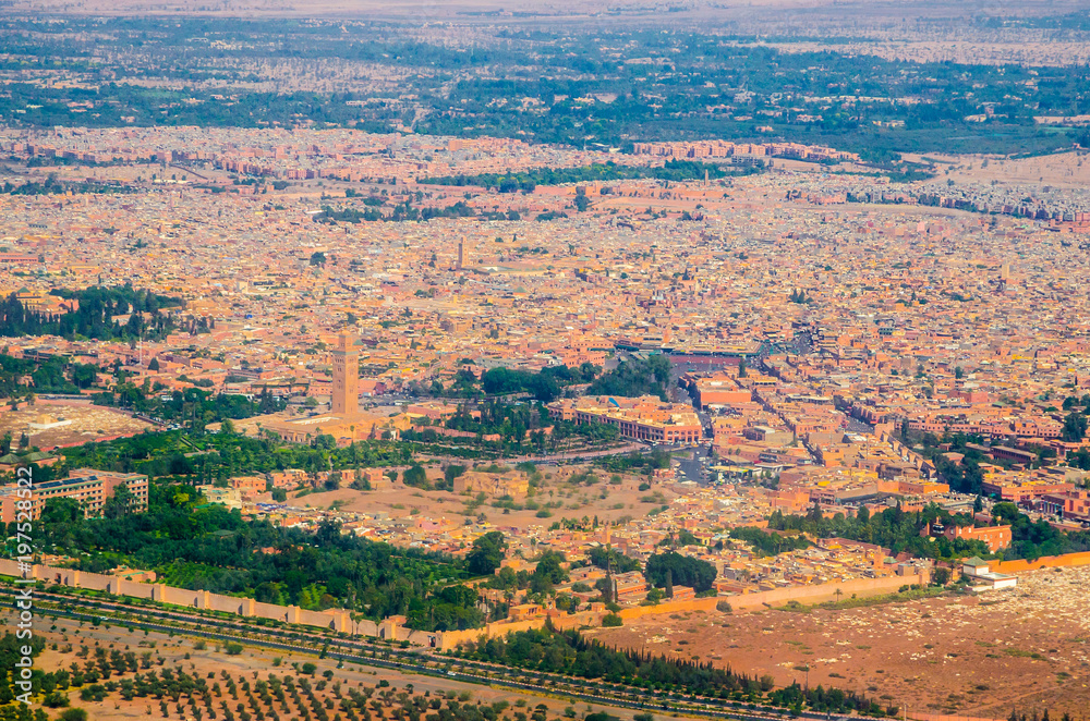 Aerial view of Marrakesh, Morocco