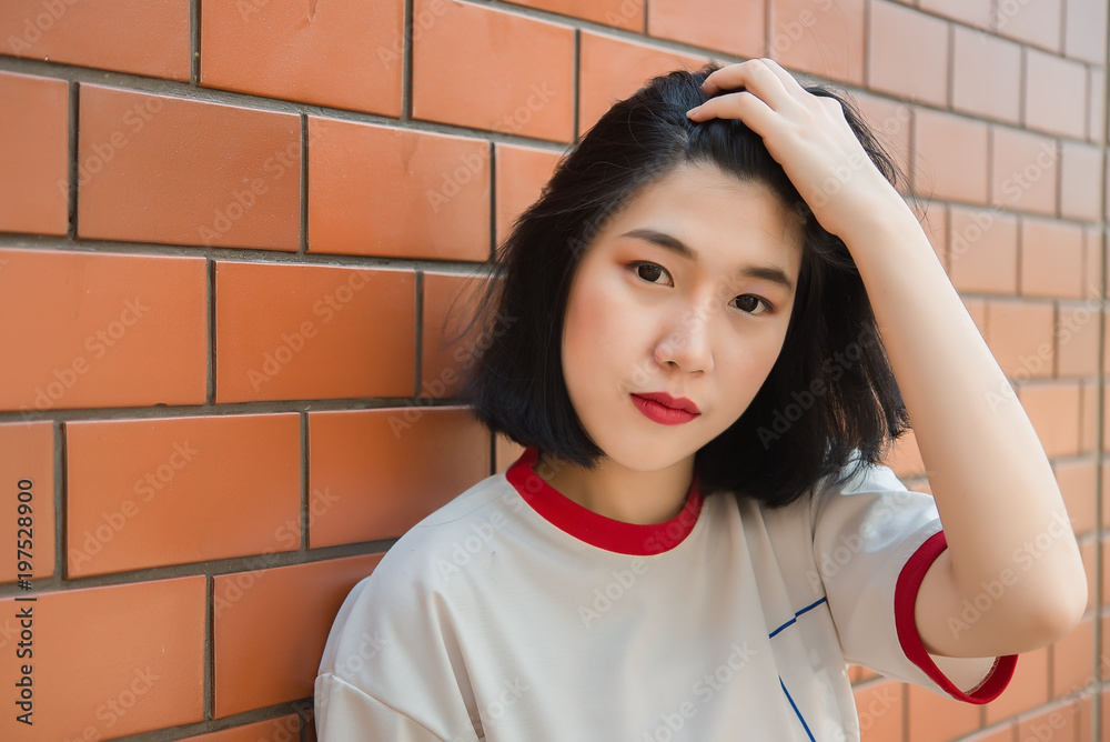 Portrait of beautiful asian chic girl pose for take a picture,Lifestyle of teen thailand people,Modern woman happy concept Portrait of beautiful asian chic girl pose for take a picture,Lifestyle of teen thailand people,Modern woman happy concept