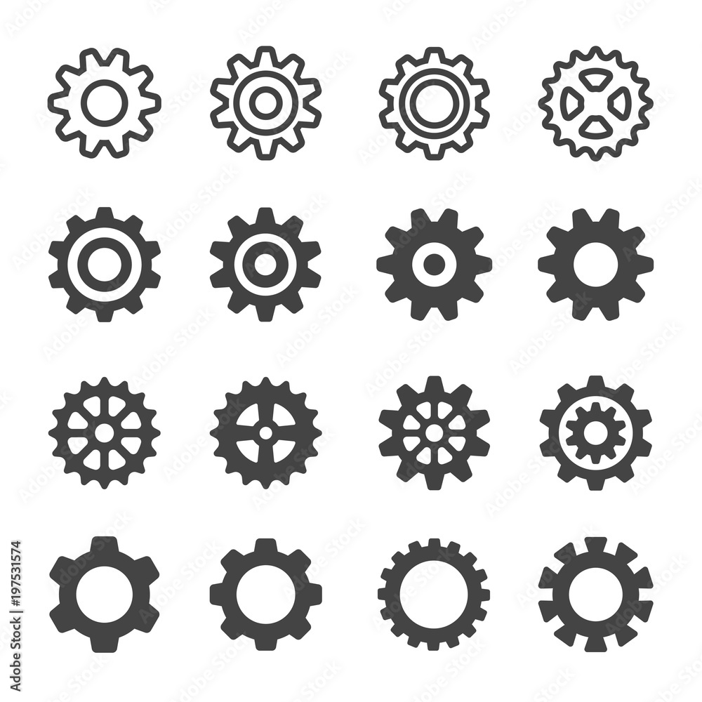 gear,cog icon set gear,cog icon set