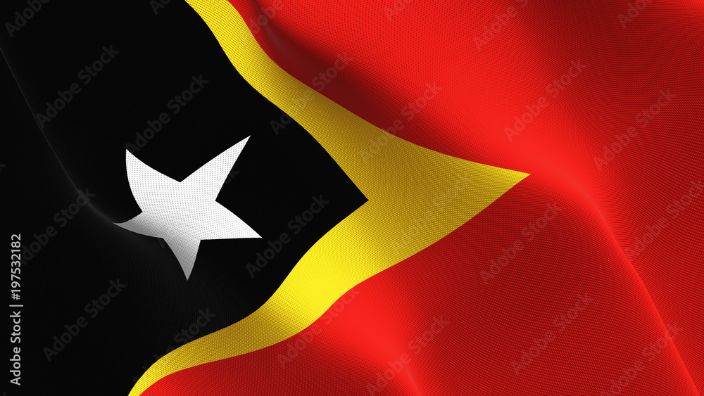 East Timor flag waving loop. East Timorese flag blowing on wind. East Timor flag waving loop. East Timorese flag blowing on wind.