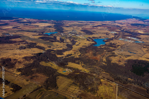 Farmland aerial view at fall