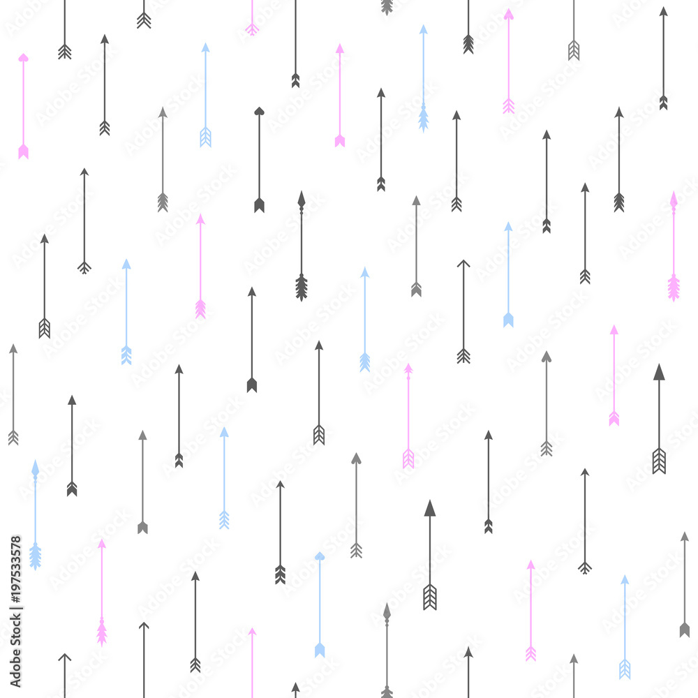 Ethnic seamless pattern with arrows. Tribal hand drawn background ...