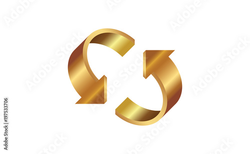 Golden 3D arrows
