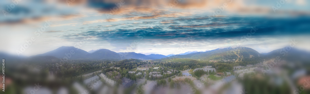 Aerial panorama of Whistler, Canada