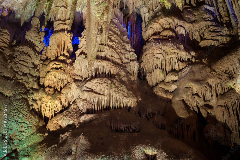 Prometheus Cave at Tskaltubo, the Imereti region of Georgia. Cave below the surface of the earth. Prometheus Cave at Tskaltubo, the Imereti region of Georgia. Cave below the surface of the earth.