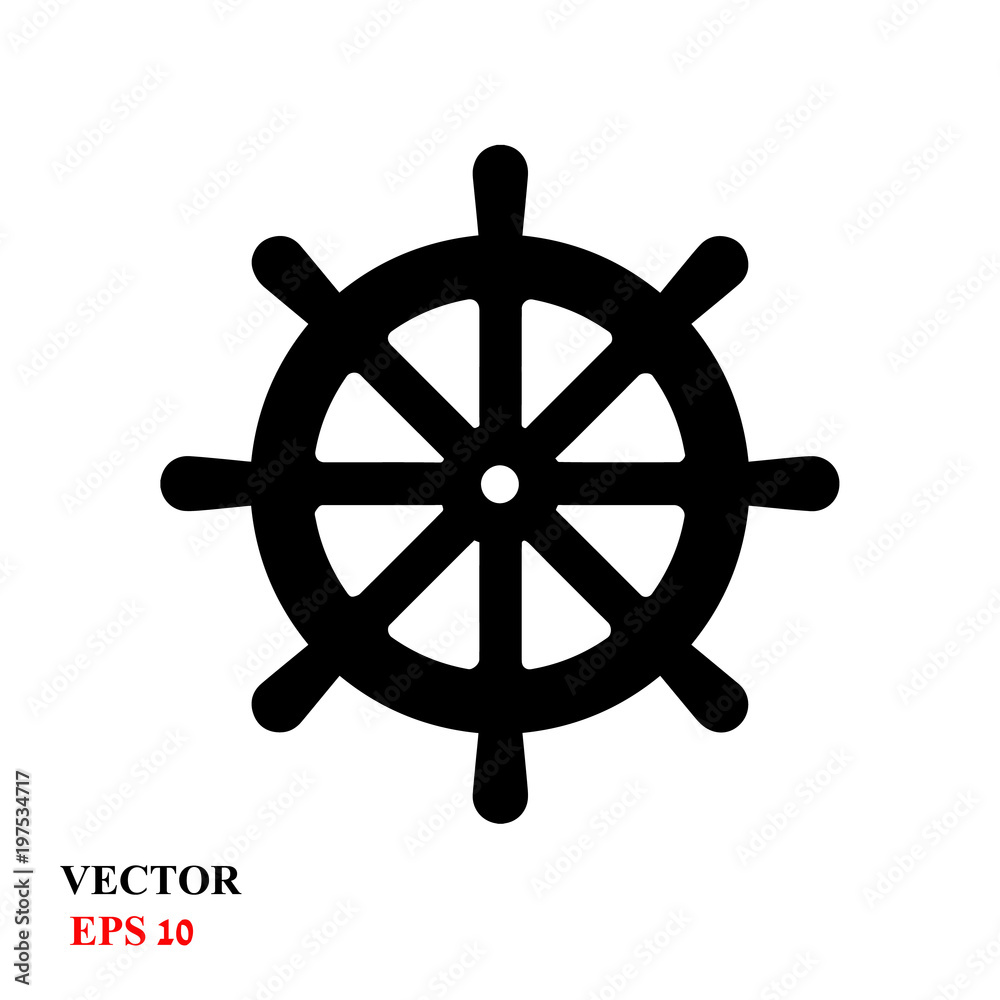 the helm of the ship. vector illustration