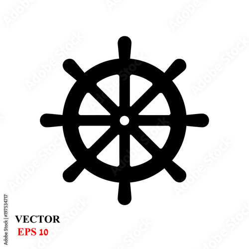 the helm of the ship. vector illustration