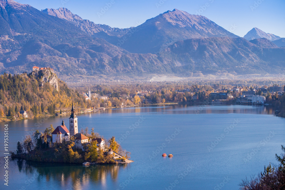 Lake Bled and the church in Slovenia