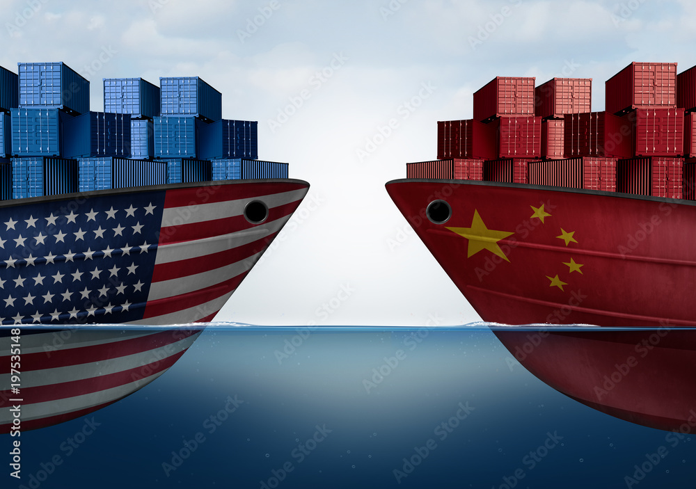 China United States Trade - obrazy, fototapety, plakaty 