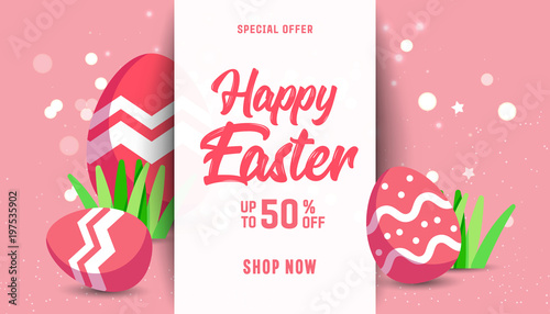 Composition of Easter sale card template 