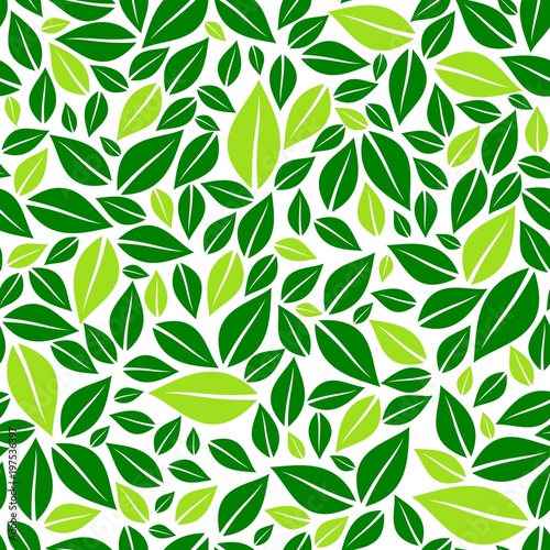 Green leaves seamless pattern