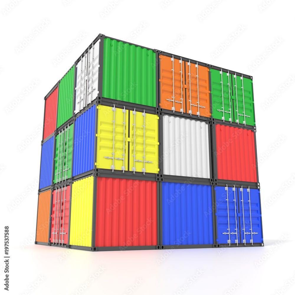 Colorful ship cargo containers Colorful ship cargo containers