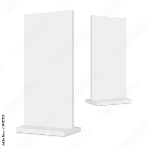 Blank promotion stand on a white background. Vector illustration.