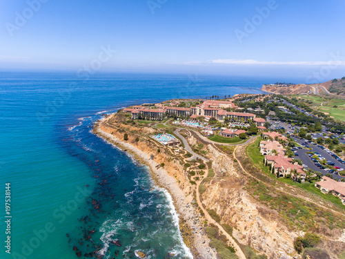 Fototapeta Naklejka Na Ścianę i Meble -  Aerial view of Rancho Palos Verdes coastline, California - USA