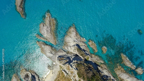 Beautiful aerial view of coastline in Calabria, Italy