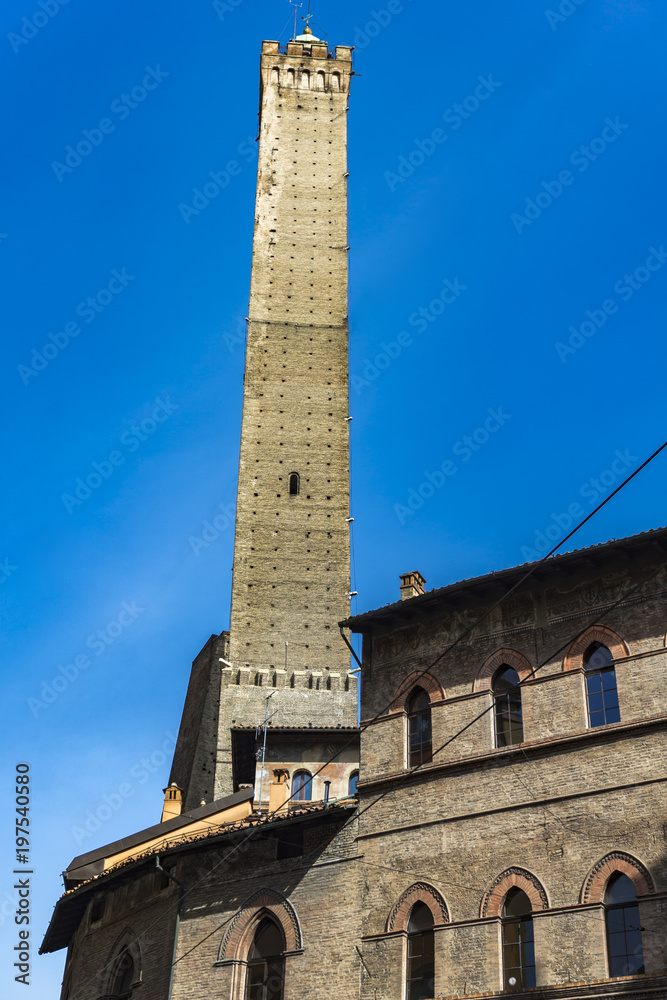 Garisenda Tower in Bologna, Italy