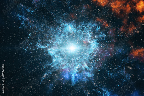 Fototapeta Naklejka Na Ścianę i Meble -  Big Bang in Space, The Birth of the Universe 3d illustration