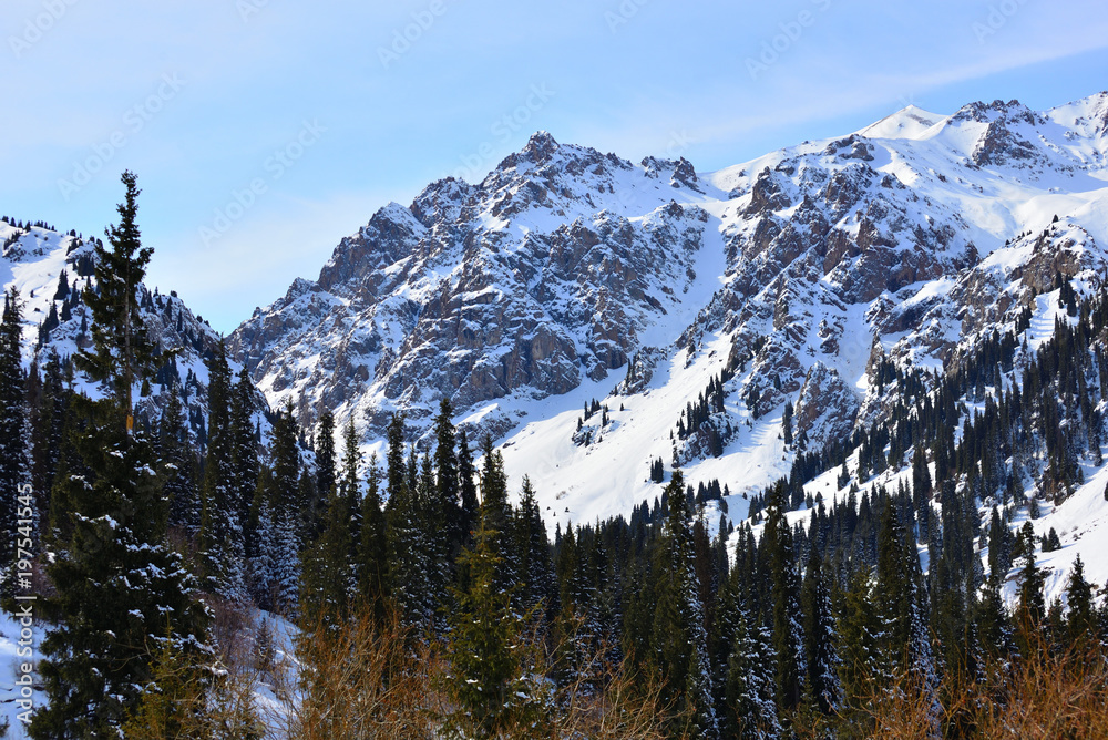 Winter mountains near Almaty 
