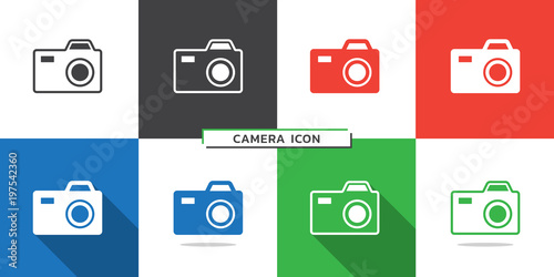 Camera icon on colored background