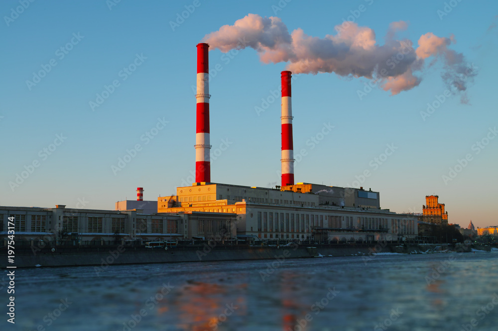 Obraz premium Moscow heating plant background
