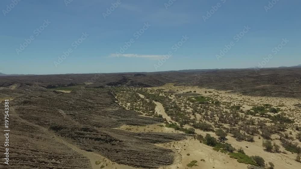 Aerial view over the road desert in Namibia, africa landscape Aerial view over the road desert in Namibia, africa landscape