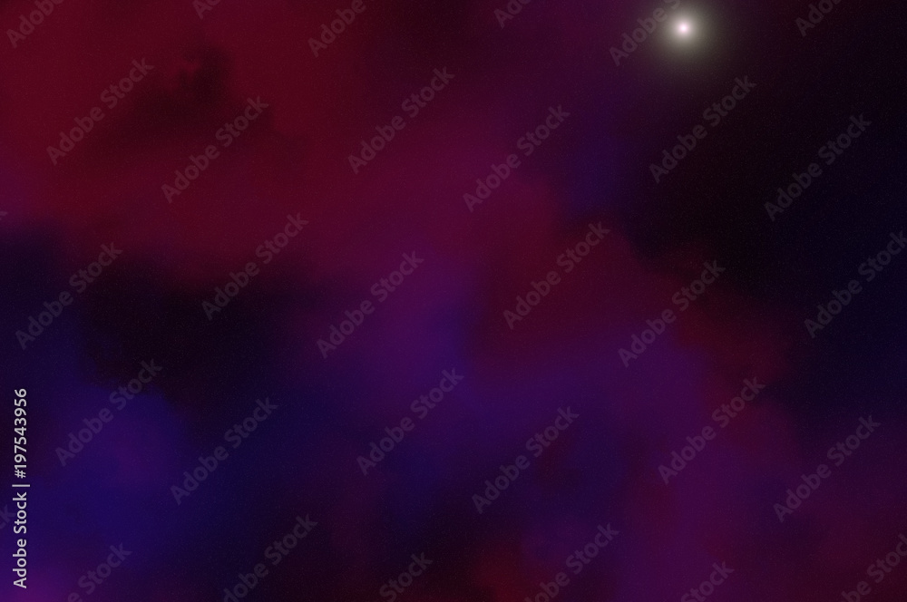 Fototapeta premium Colorful space nebula. Illustration, for use with projects on science, and education. Plasmatic nebula, deep outer space background with stars. Universe filled with stars, nebula and galaxy