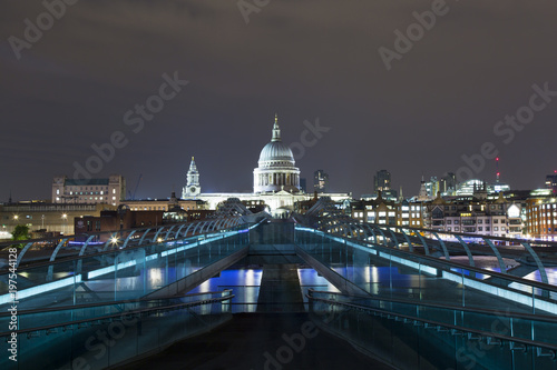 Millennium Bridge London at Night