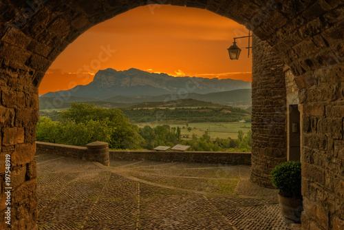 The Ainsa area in a golden sunrise photo