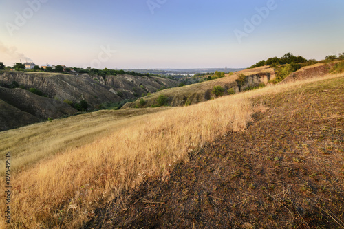 Ukraine, Dnepropetrovsk region, Novomoskovsk district, Landscape with ravine