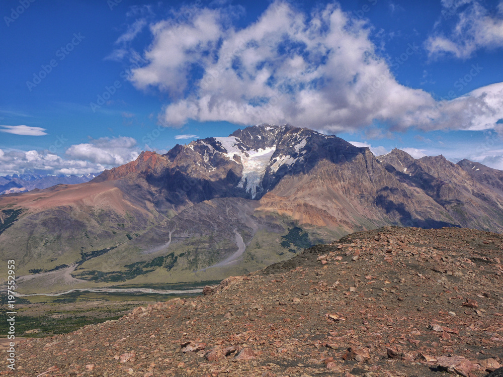 The peaks around Mount Fitz Roy near El Chalten in Patagonia Argentina