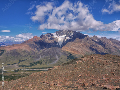 The peaks around Mount Fitz Roy near El Chalten in Patagonia Argentina