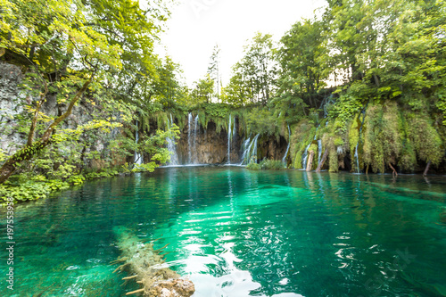 Fototapeta Naklejka Na Ścianę i Meble -  Plitvice Lakes, Croatia Waterfall. Amazing Place.