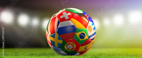 various national flags socc...