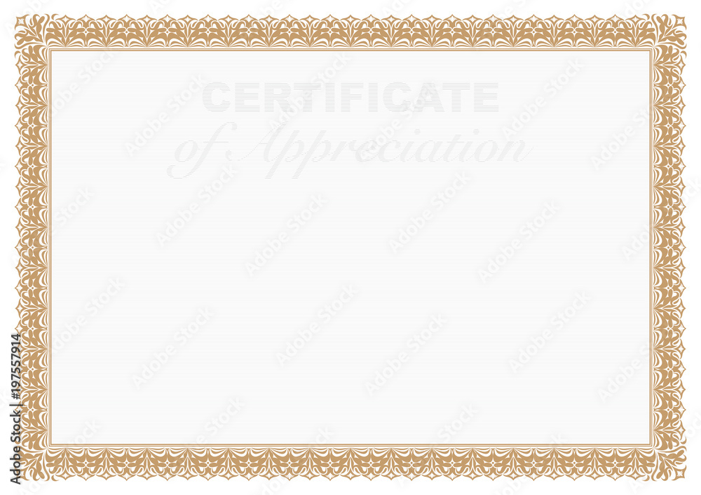 Gold Certificate of Appreciation Border