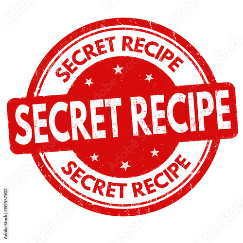 Secret recipe grunge rubber stamp