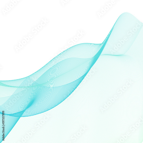 Abstract light turquoise wave. Subtle vector graphic pattern