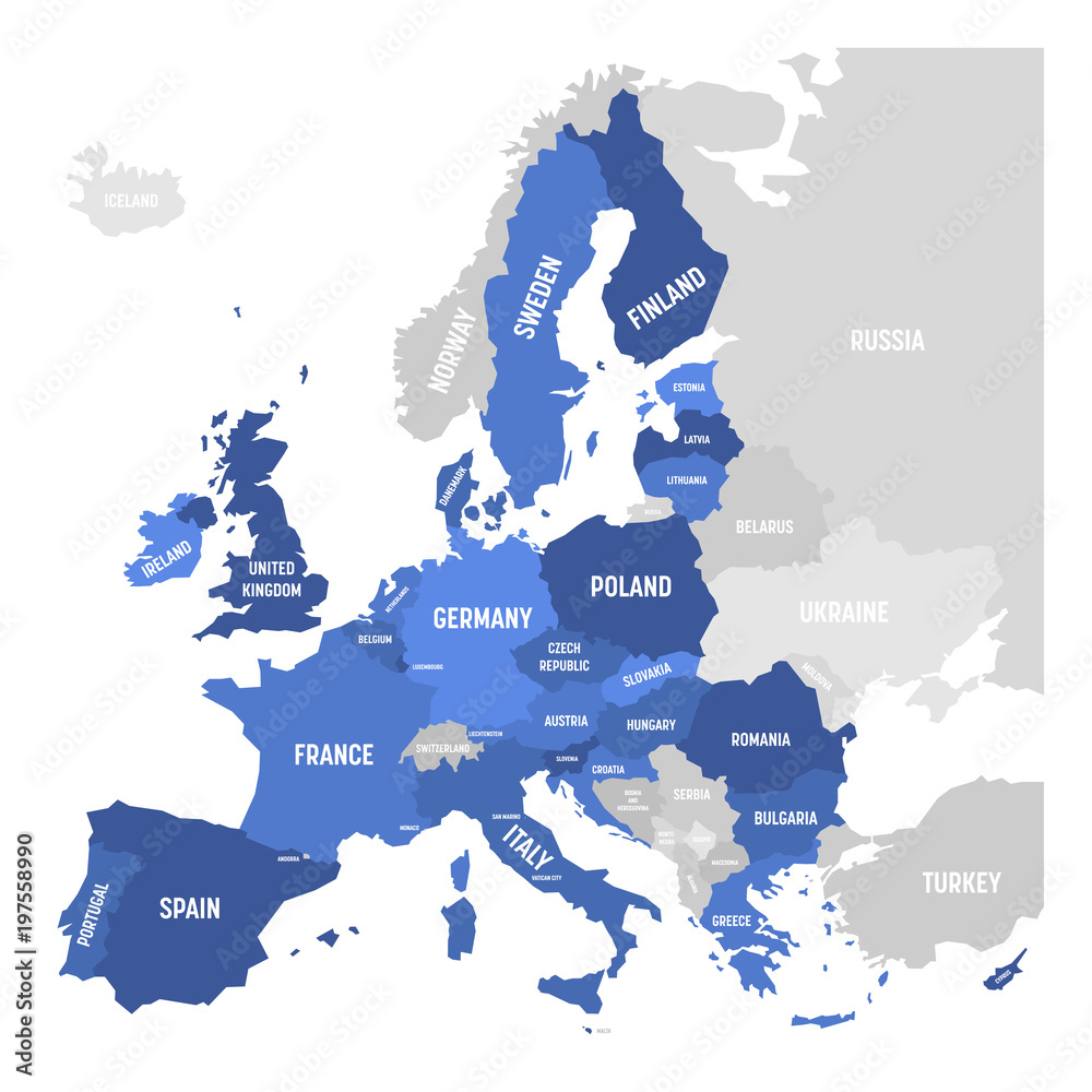 Fototapeta Vector map of EU, European Union