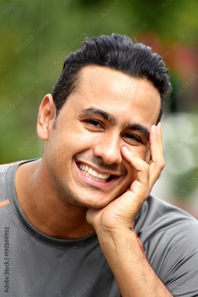 Fototapeta premium Colombian Male Athlete Smiling