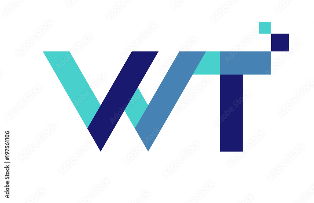 WT Digital Ribbon Letter Logo WT Digital Ribbon Letter Logo