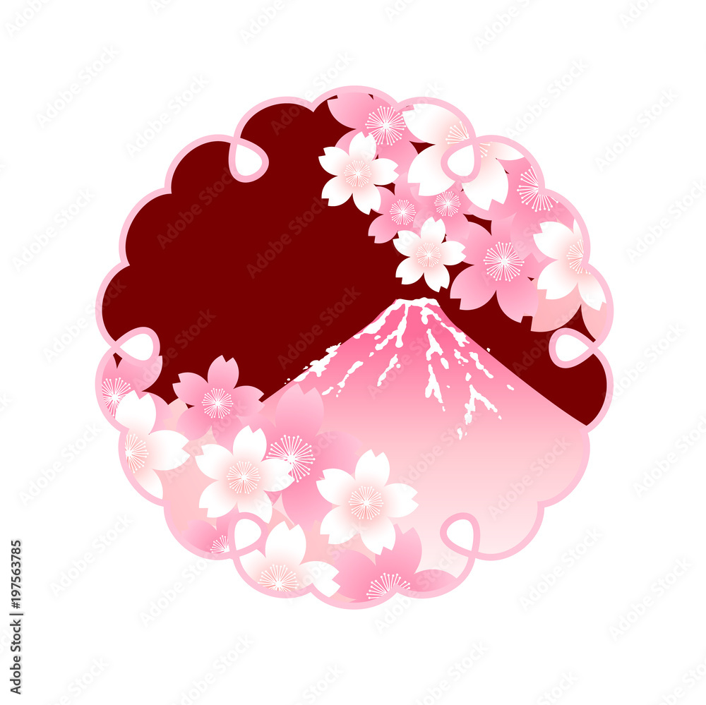富士山 桜 春 アイコン Stock Vector Adobe Stock