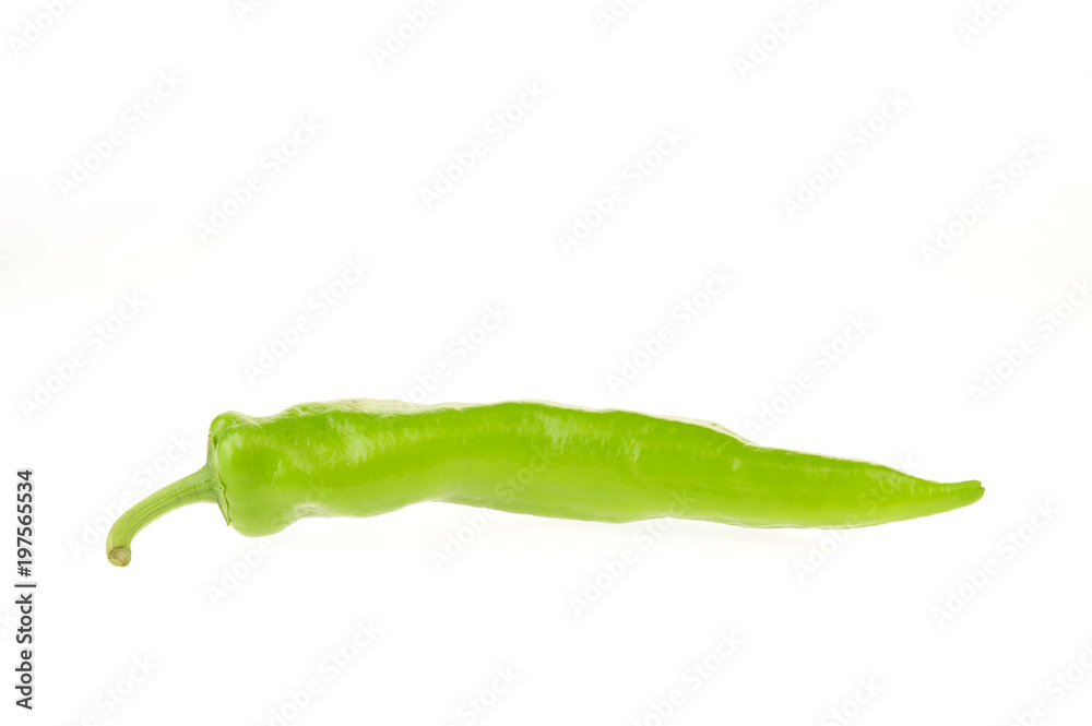 Isolated in the white background of green pepper Isolated in the white background of green pepper