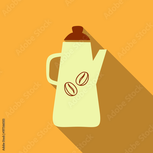 French press coffee maker vector flat material design photo