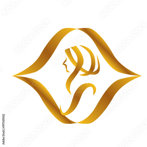 hijab muslimah logo design, hijab musimah has mean great women with multi talent