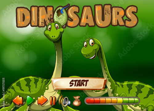 Game template with two dinosaurs