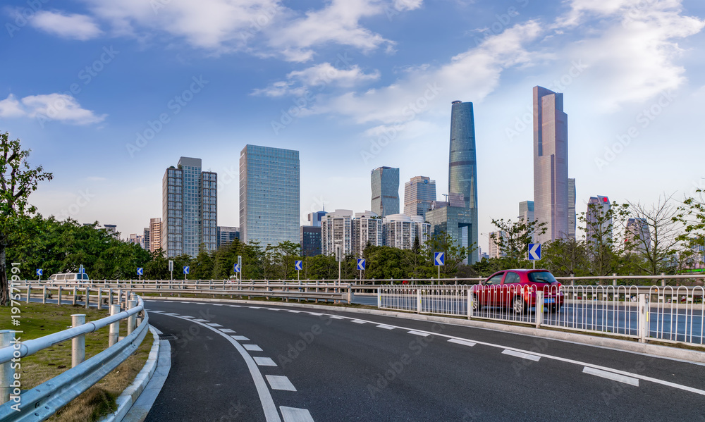 Guangzhou architectural landscape and urban skyline