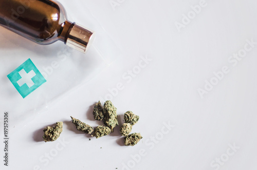 Wallpaper Mural Medicinal cannabis with extract oil in a bottle Torontodigital.ca