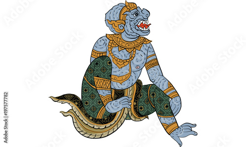 Thai traditional painting, tattoo Hanuman