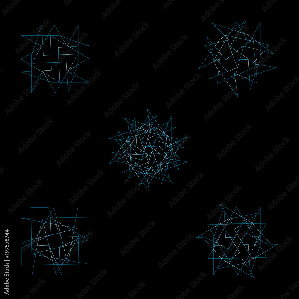 Geometric set stars and flowers for gifts and holidays pattern vector EPS10 Geometric set stars and flowers for gifts and holidays pattern vector EPS10