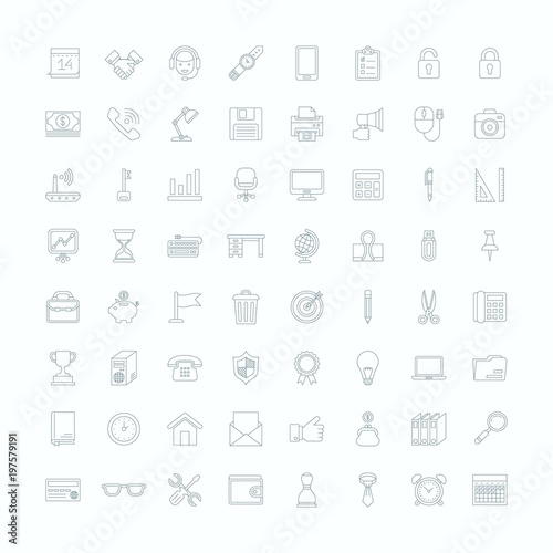 Liner office equipment icons