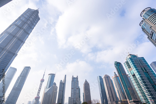 Canvas Print up veiw of modern building in shanghai china